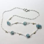 Raw Aquamarine and Pearl Necklace