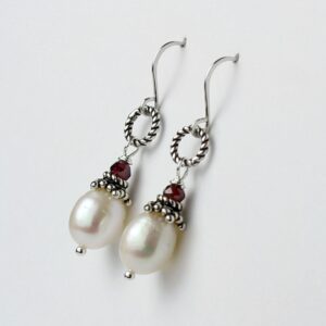 Pearl and Garnet Earrings