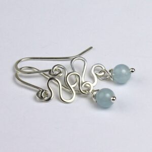 Aquamarine Earrings Sterling Silver