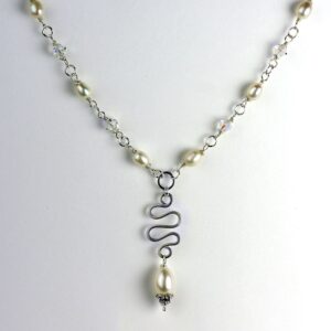 Real Pearl & Swarovski Crystal Necklace