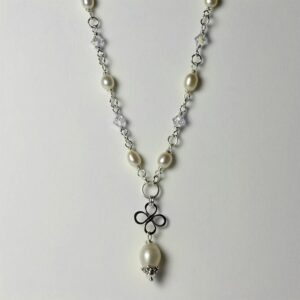 Freshwater Pearl and Swarovski Crystal Necklace