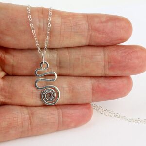 Spiral Pendant Necklace Silver