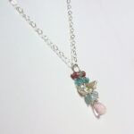 appatite, pearl, touraline, aquamarine, Cluster Necklace Pendant