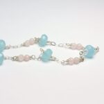 Chalcedony and Rose Quartz Station Necklace