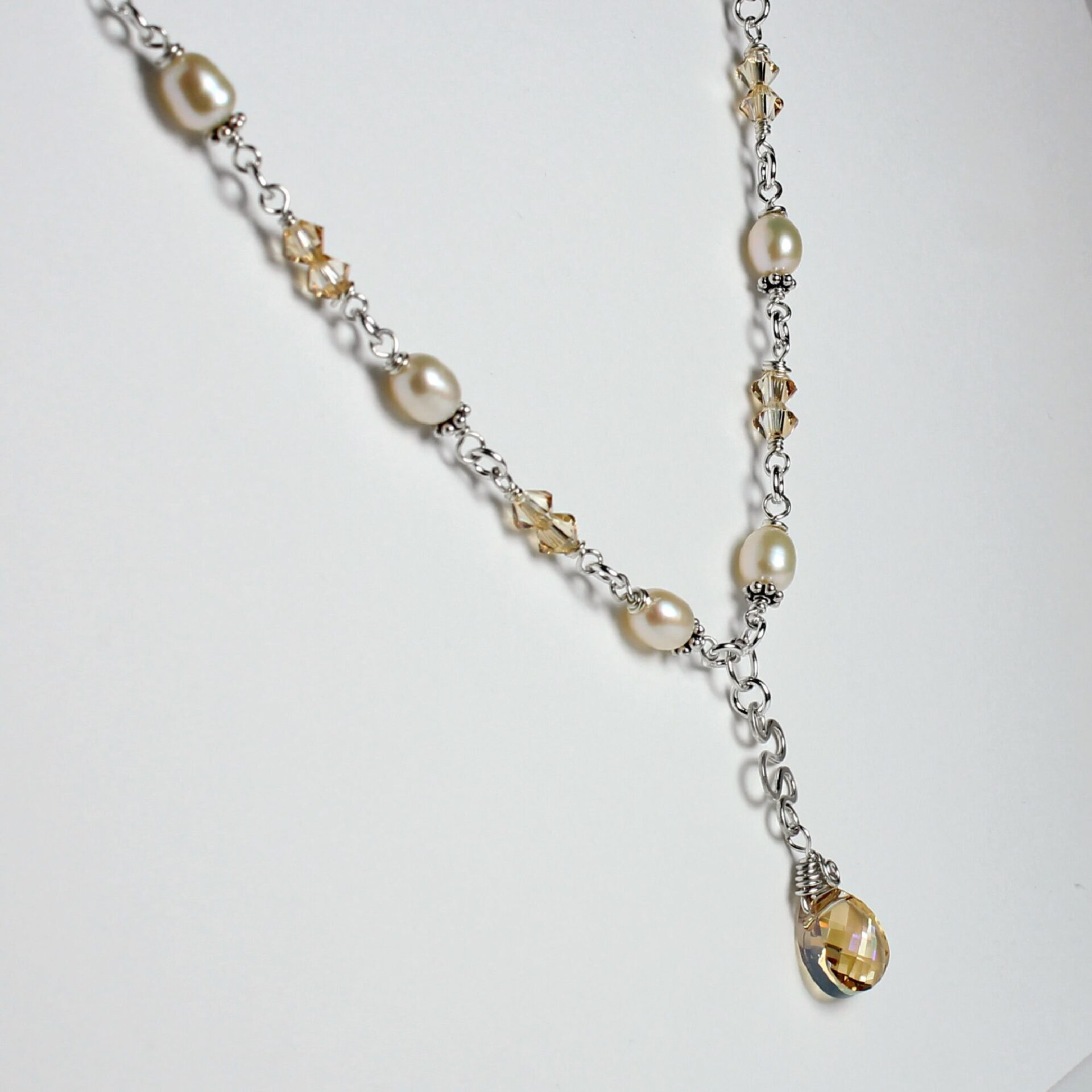 Swarovski Crystal & White Pearl Necklace