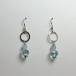 Aqua Blue Crystals and Aquamarine Gemstone Earrings