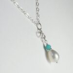 Teardrop Pearl & Amazonite Necklace