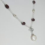 Coin Pearl with Garnets Necklace