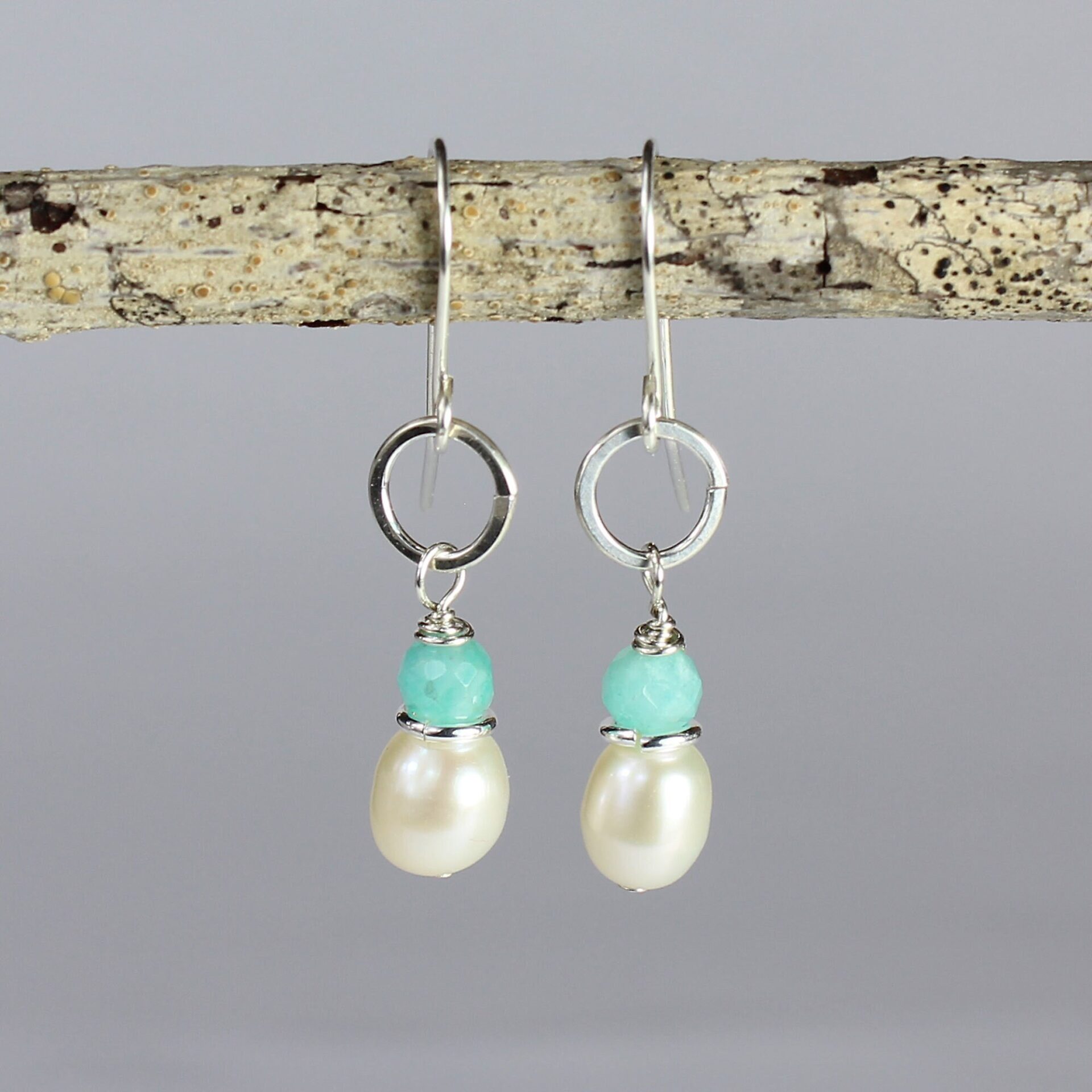 Pearls and Amazonite Earrings
