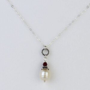 Freshwater Pearl & Garnet Necklace