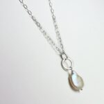 Coin Pearl Necklace with Hammered Sterling Silver Circle