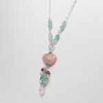 Pink Opal Necklace, Multi Stone Necklace