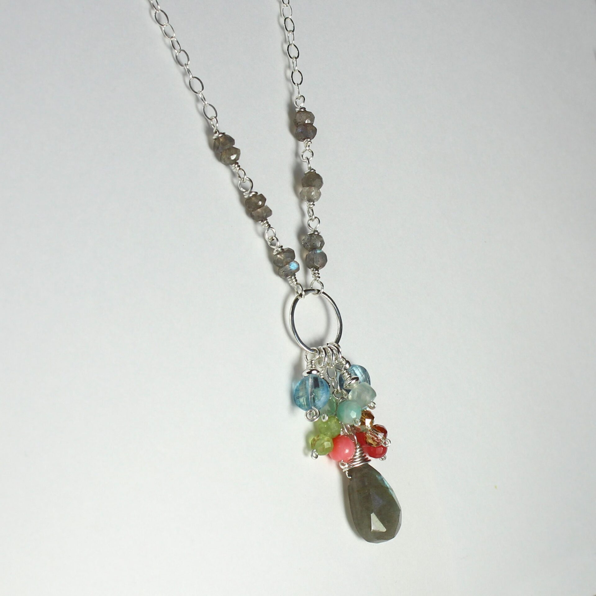 Labradorite Necklace, Multi Stone Necklace, Multi Color Necklace