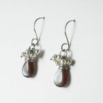 Moonstone Earrings Topped with White Pearls