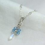 Rainbow Moonstone Necklace Accented with Swarovski Crystals, Elegant Birthday Gift Ideas, for Wife